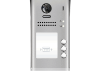 DT607-ID-S3(v2) * Panou video color de apel exterior, cu conexiune pe 2 fire, camera WIDE ANGLE 170°, pentru trei abonati, control acces