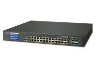 GS-5220-24PL4XV * L2+ 24-Port 10/100/1000T 802.3at PoE + 4-Port 10G SFP+ Managed Switch with LCD touch screen