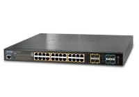 SGS-5220-24P2X * L2+ 24-Port 10/100/1000T 802.3at PoE + 2-Port 10G SFP+ Stackable Managed Switch / 440W