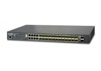 SGS-5220-24S2XR * L2+ 24-Port 100/1000BASE-X SFP with 8-Port Shared TP + 2-Port 10G SFP+ Managed Stackable Switch
