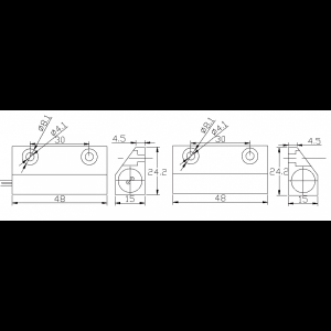 5C-56 * Contact magnetic aplicabil NC pentru usi de metal