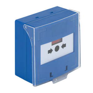 SCP-100-bl * Buton iesire de urgenta aplicabil, cu 3 comutatoare NC-COM-NO, din plastic, albastru