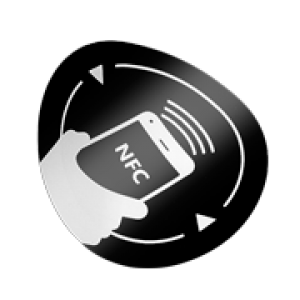 NFC-3513-rd/bk * Tag NFC autoadeziv, rotund, antimetal