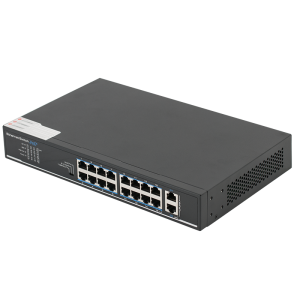 SF18P-LM * Switch ethernet PoE+ cu functie PoE Watchdog, 16 porturi 10/100Mbps POE+ downlink, 2 porturi 10/100/1000Mbps uplink