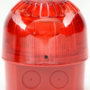 IS0020RE * Sirenă convenţională de incendiu cu flash, culoare roşie, IP 65 