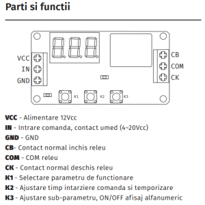 T-100R-PRO * Modul de temporizare si intarziere comanda, digital, cu ecran alfanumeric