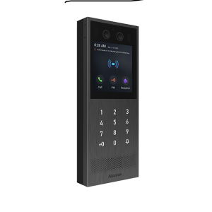 X912S * Video interfon IP SIP high-end, post de apel cu ecran tactil de 4”, recunoastere faciala, cod QR, BLE, cititor RFID, PIN, IP65/ IK10