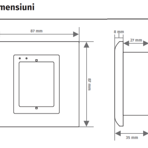 QR-R100S * Scaner coduri QR, cod de bare cu cititor RFID MF 13,56MHz, comunicatie Wiegand si RS485