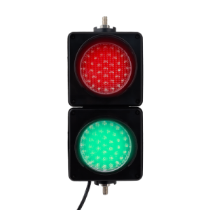 AK-JD100-2-RG * Semafor tip Traffic Light, 2 lentile cu LED Rosu/Verde cu diametru 100mm, alimentare 12Vcc, consum ≤300mA, vizibilitate ≤500m
