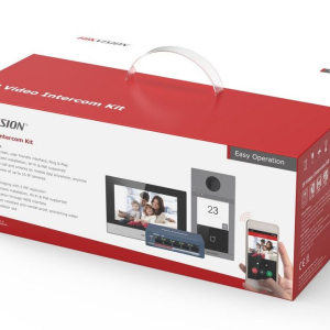 DS-KIS604-S-(C) * Kit videointerfon IP Hikvision, o familie, 2MP, PoE, montaj aparent, Monitor 7 inch, Touchscreen, card microSD