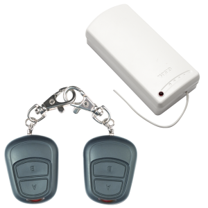 ACS-126R * Set de radio comanda la 500m, cu doua canale. Contine un receptor cu doua relee si doua telecomenzi cu 2 butoane (cod saritor)