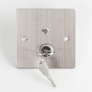 KY-B-SS-2-rdgn * Buton de iesire incastrabil/aplicabil cu carcasa, cu cheie, cu led