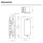 DORCAS-99-1-AbDF-TOP-DOUBLE * Yala electromecanica incastrabila, fail-secure cu memorie mecanica, de mici dimensiuni, pentru broasca cu opritor de limba despartita in doua