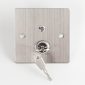 KY-B-SS-2-rdgn * Buton de iesire incastrabil/aplicabil cu carcasa, cu cheie, cu led